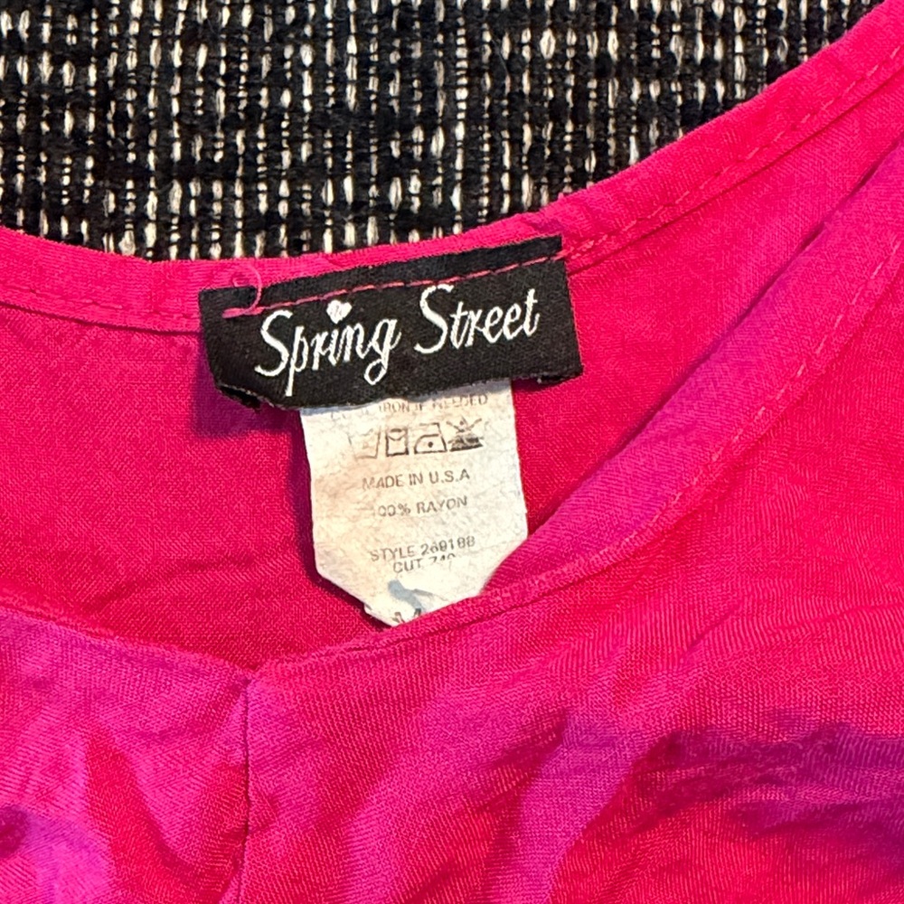 Spring Street Fuchsia Ruffled Blouse - Picture 2 of 3